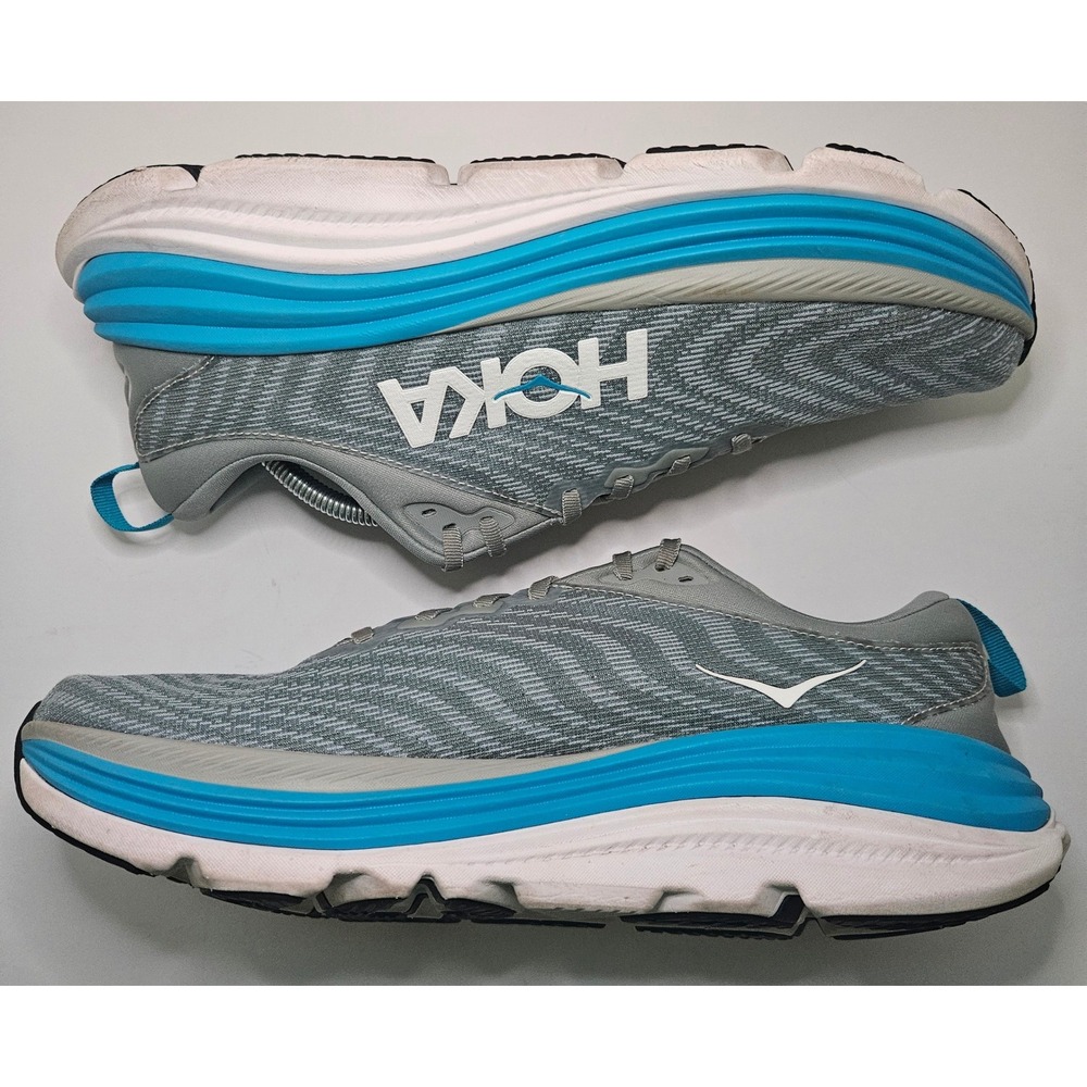 Hoka Gaviota 5 Mens Running Shoes Sneakers Gray Size 11.5 D Comfort Performance - Picture 2 of 11